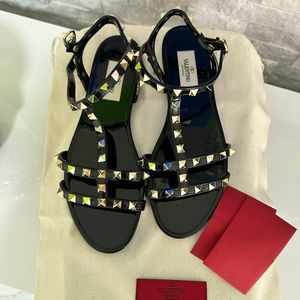 Valentino rockstud jelly flat gladiator sandals